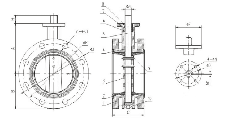 Awwa Flanged Butterfly Valve