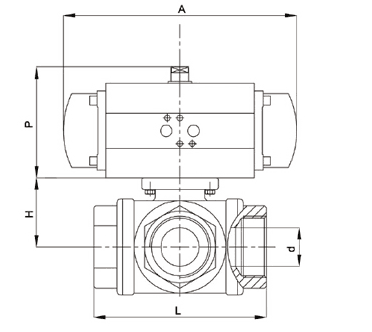 Pneumatic 3-Way Ball Valve