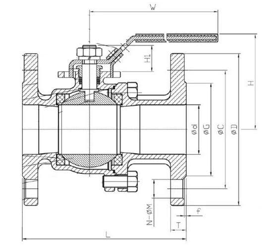Pneumatic 3-Piece Flanged Ball Valve