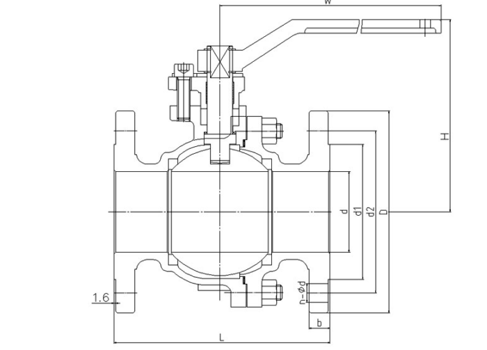 Titanium Gr.2 2pc Flanged Ball Valve - Image 2